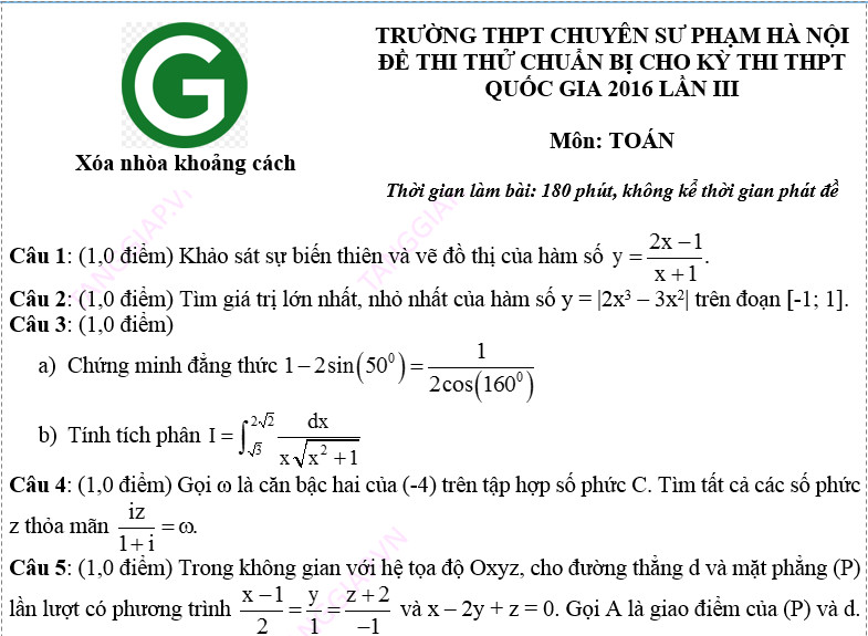 de thi thu chuyen su pham ha noi lan 3 nam 2016.jpg