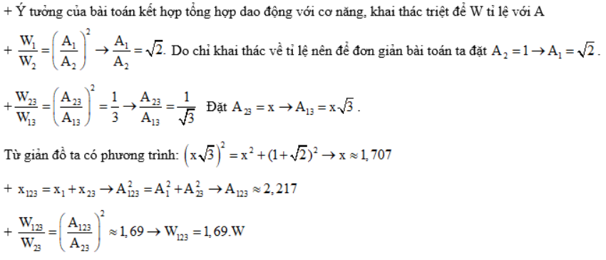 Khi thực hiện dao động tổng hợp x = x1 + x2 + x3 thì vật có năng lượng l.png